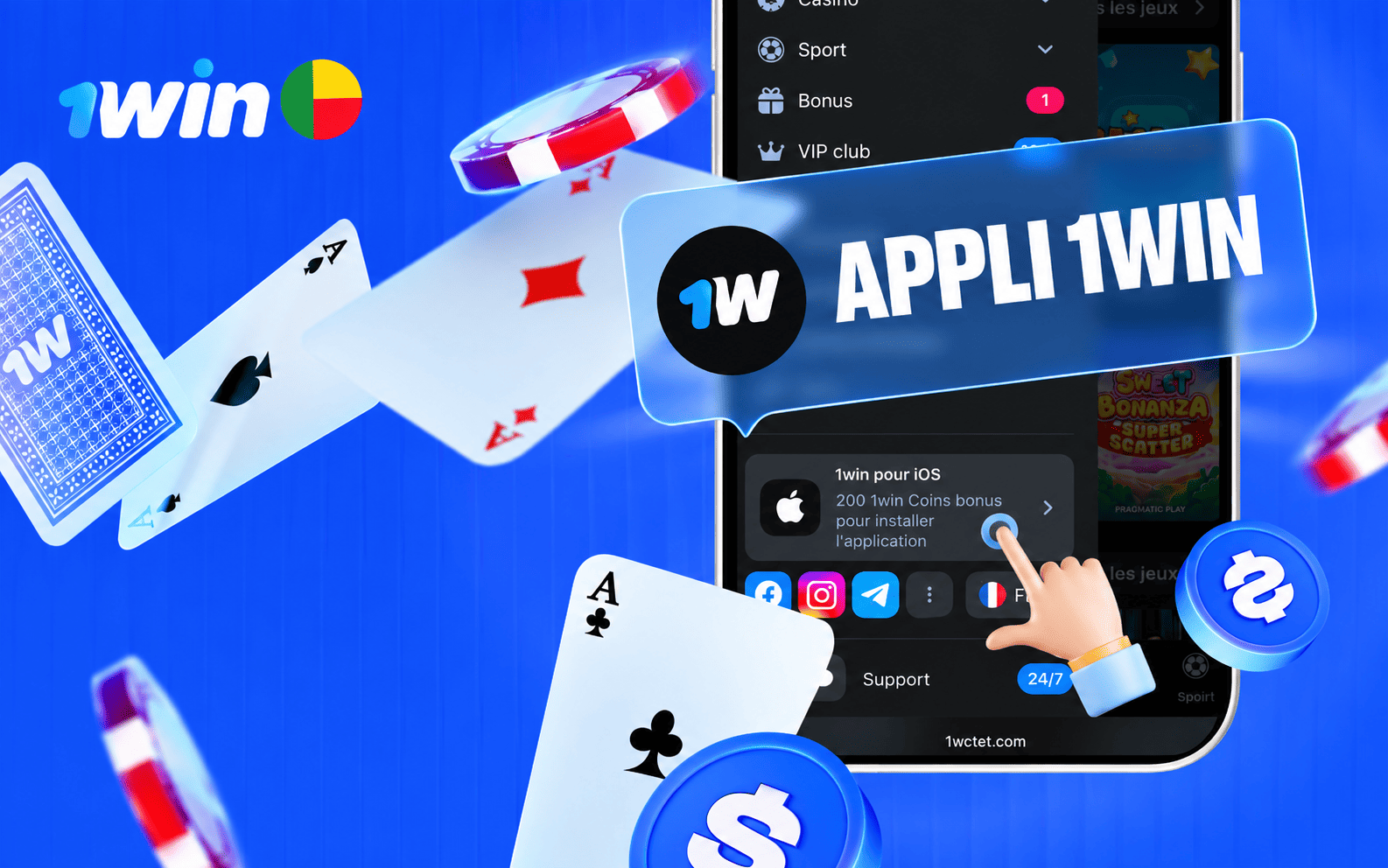 1win app download au Bénin, APK, iPhone, Mac et PC 2026